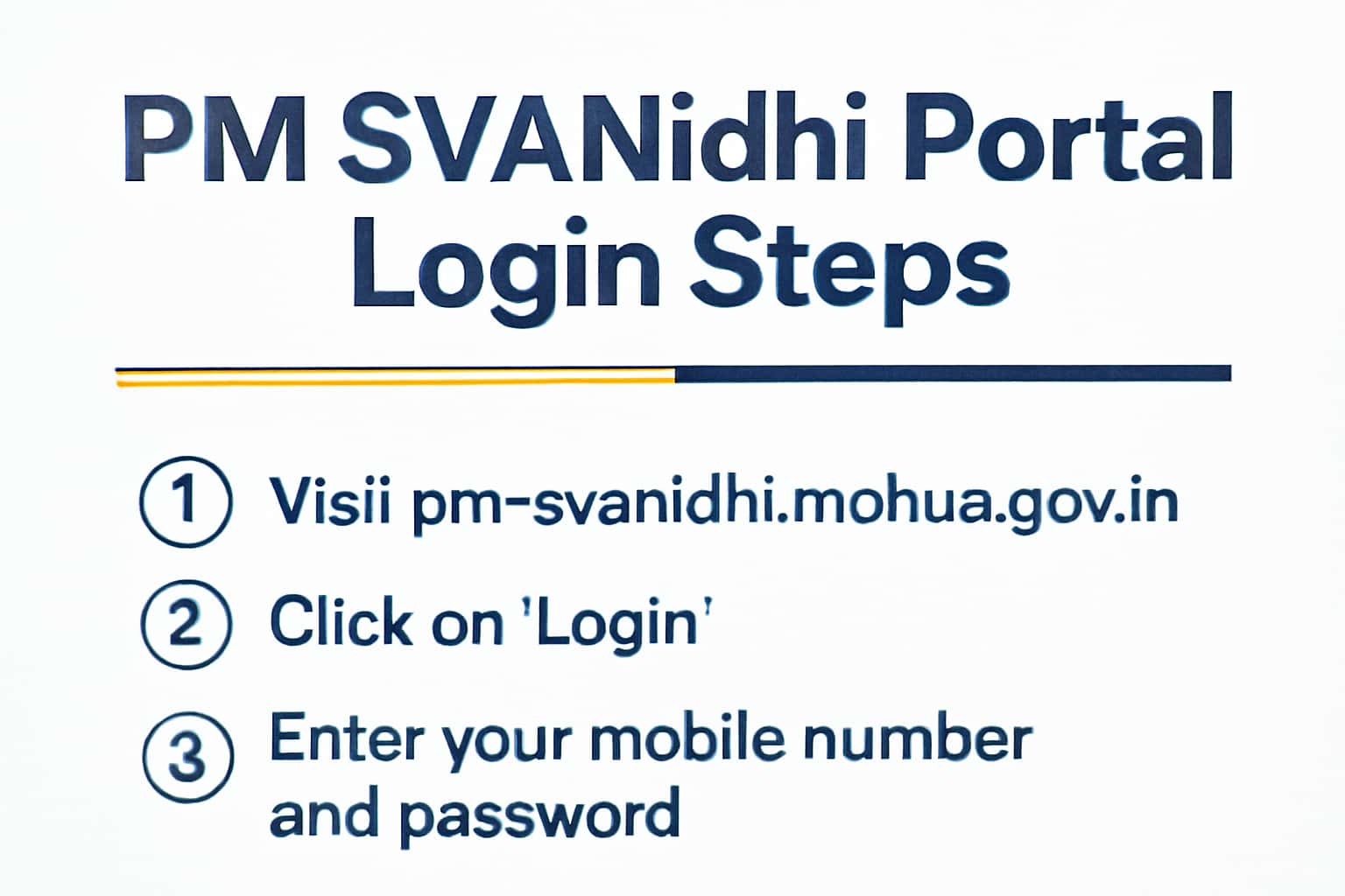 PM SVANidhi Portal Login Steps